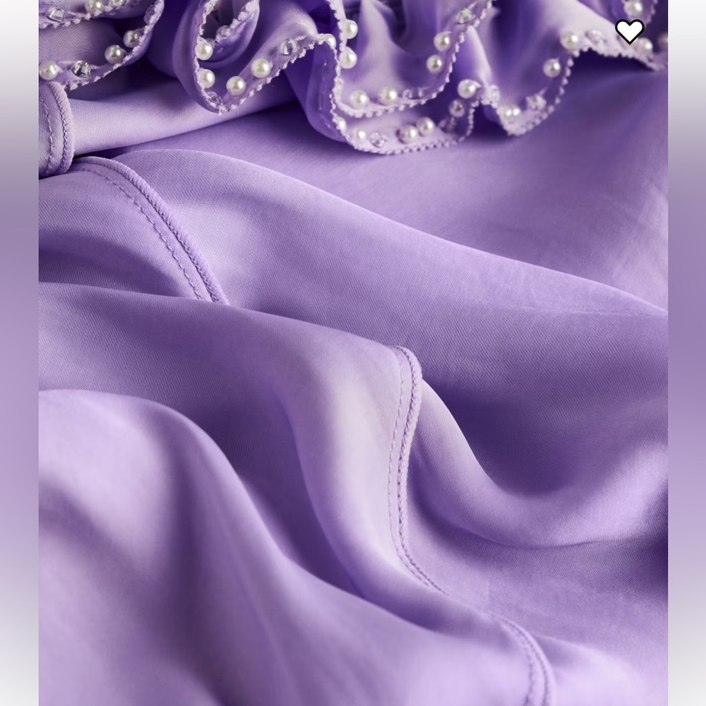 H&M FRILL-TRIMMED SLIP DRESS in Light Purple - Picture 4 of 16